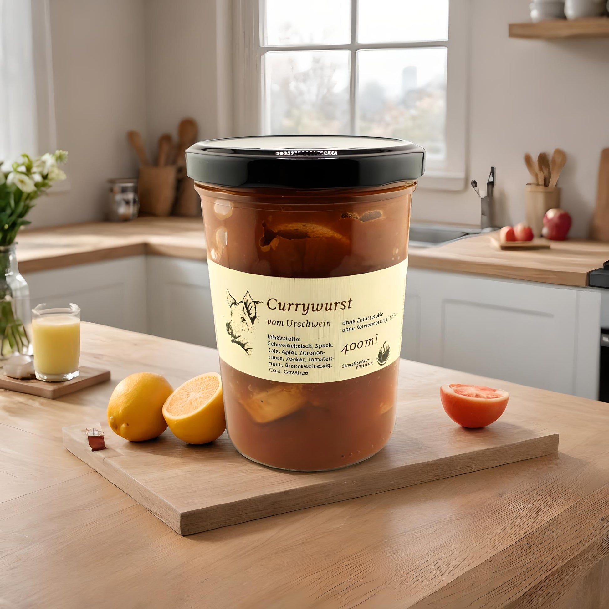 Currywurst vom Urschwein im Glas – Straußenfarm Mitterhof – fruchtig-würzig, handgemacht