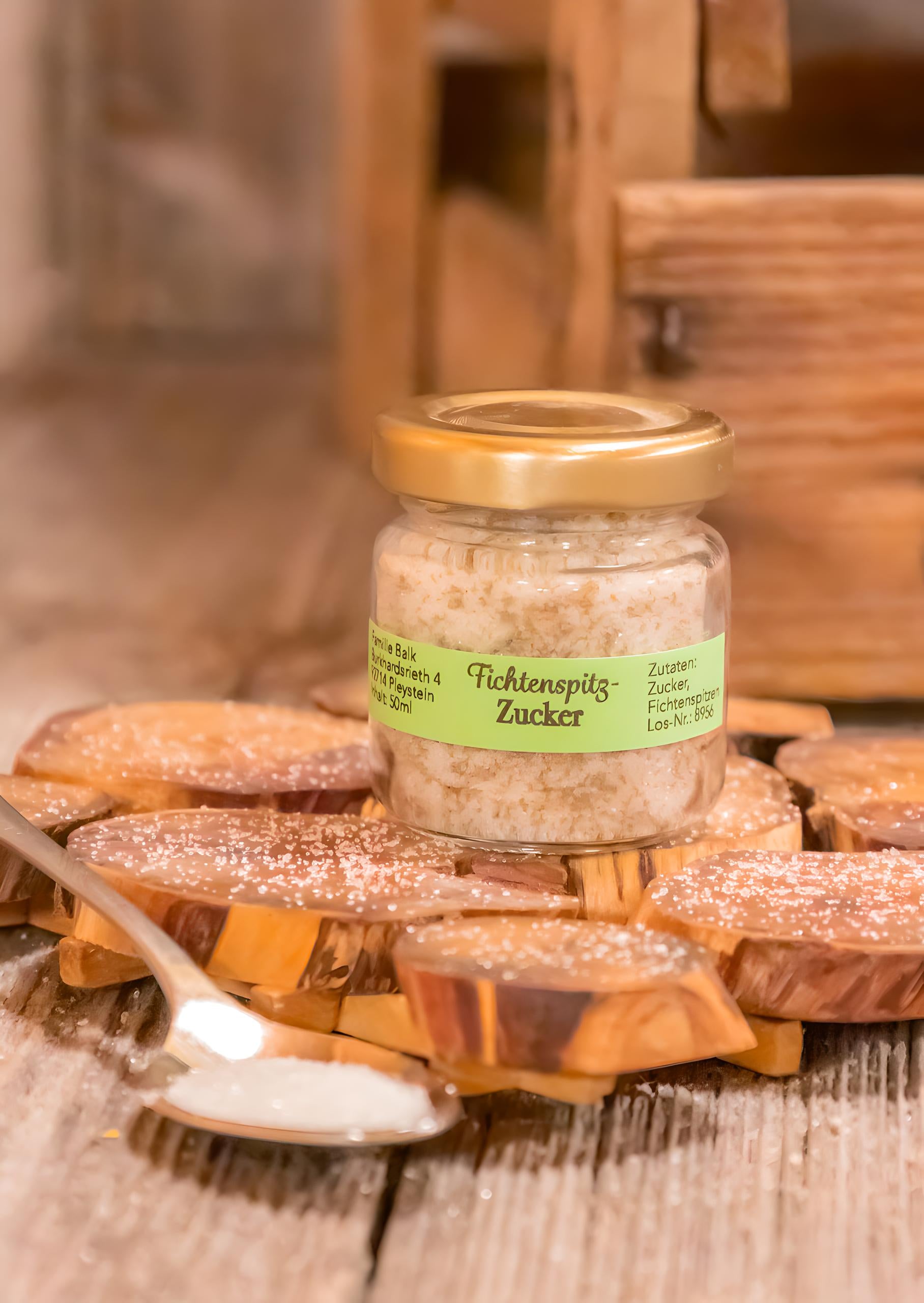 Fichtenspitz-Zucker vom Grießlhof – handgemacht mit Wald-Fichtenspitzen