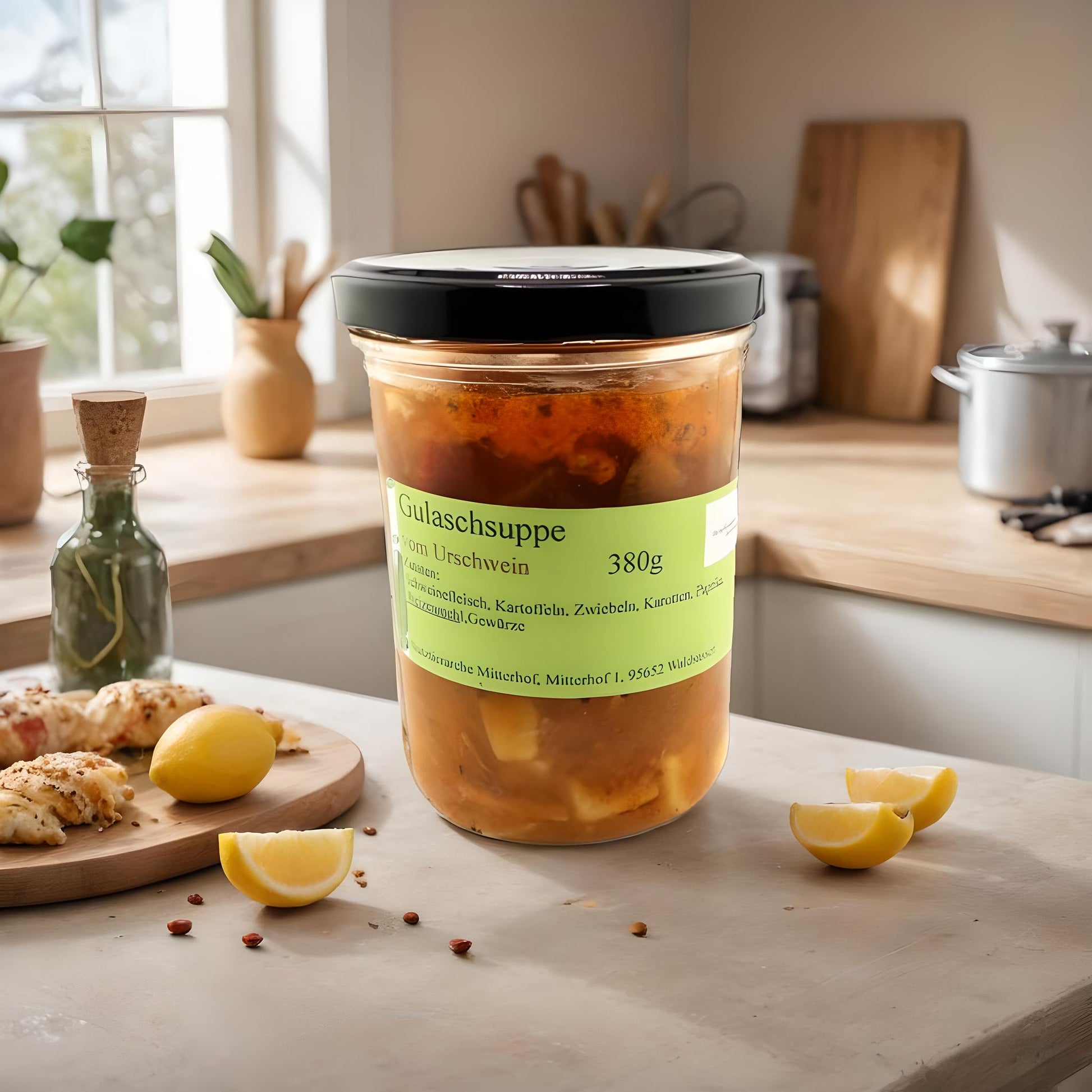 Gulaschsuppe vom Urschwein im Glas – Straußenfarm Mitterhof – herzhaftes Fertiggericht, handgemacht