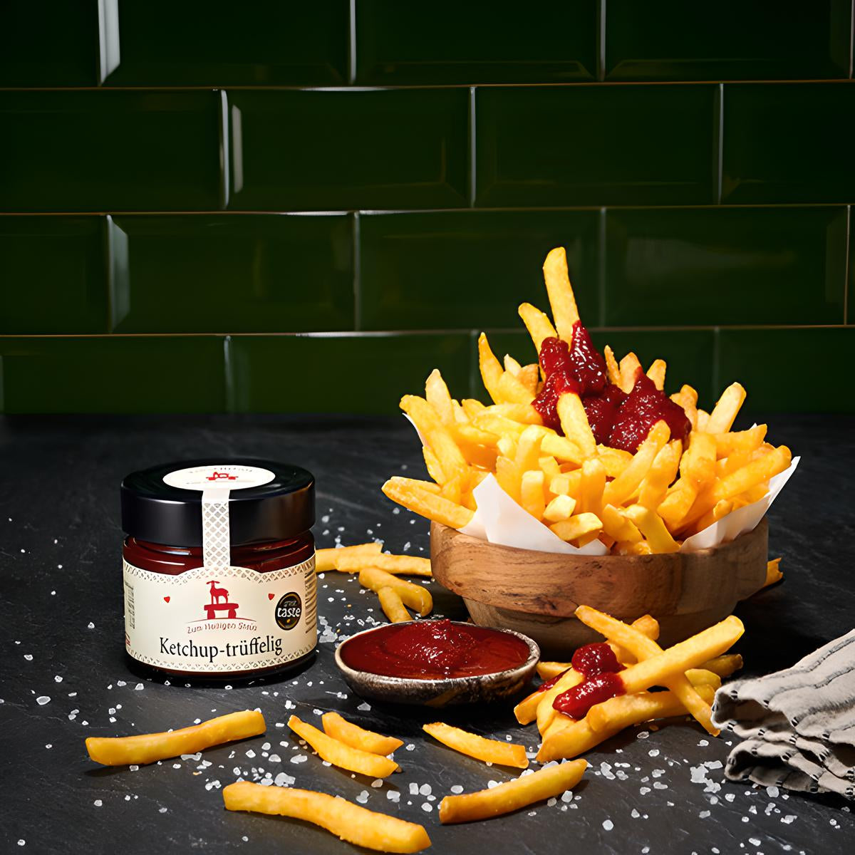 Ketchup-trüffelig – mit Trüffelcreme & Himbeeressig