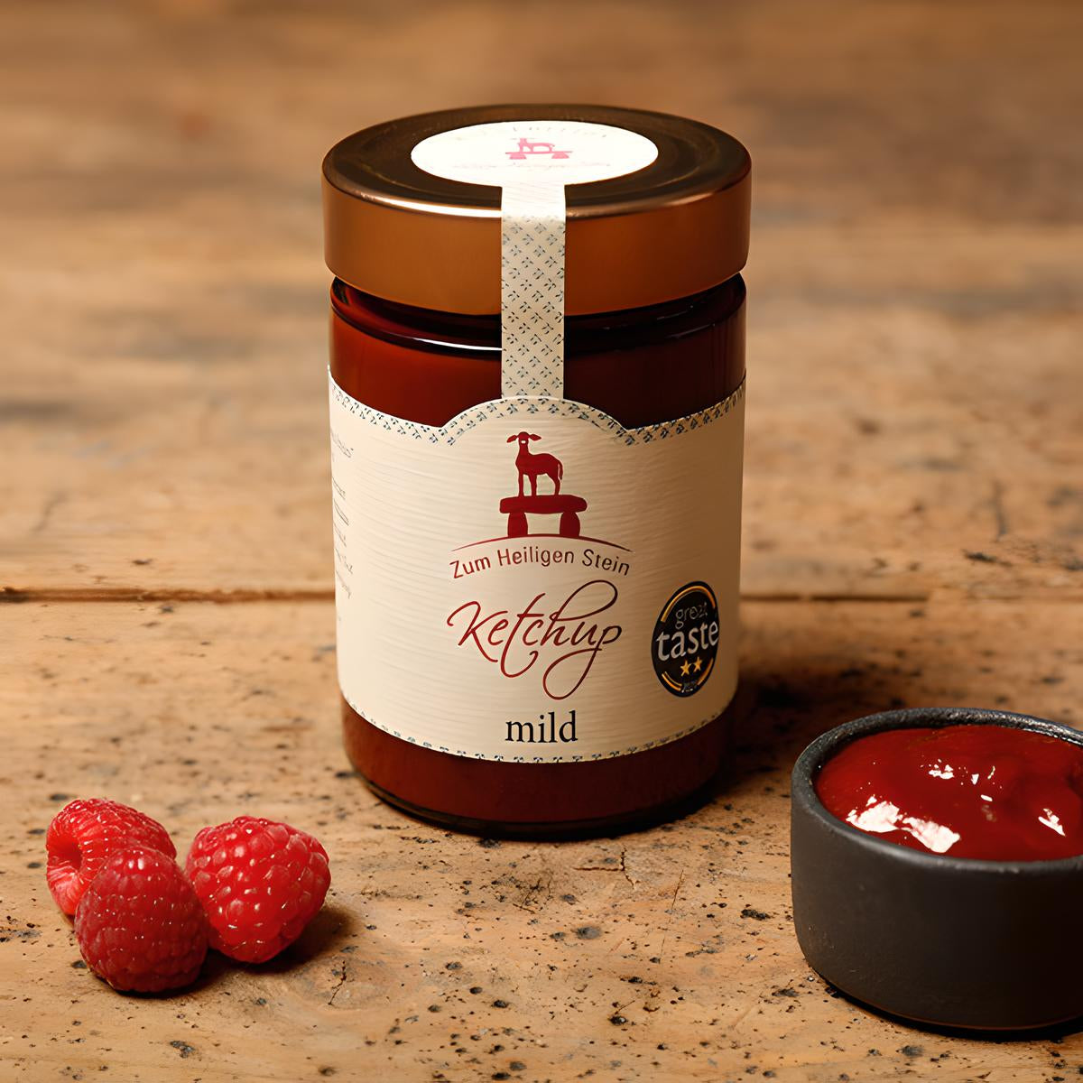 Ketchup mild – vegan & handgemacht mit Himbeeressig