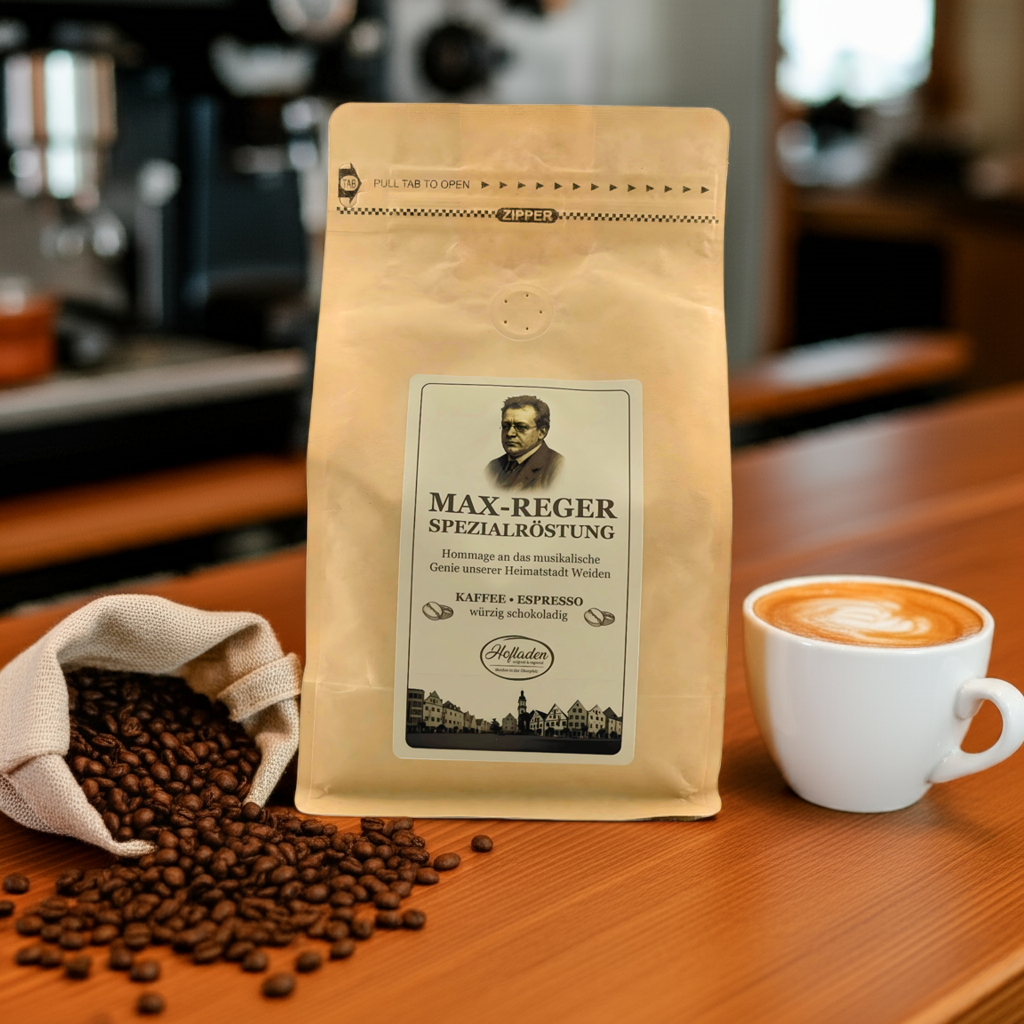 Max Reger Kaffee – ganze Bohnen – Spezialröstung aus Weiden in der Oberpfalz – würzig & schokoladig